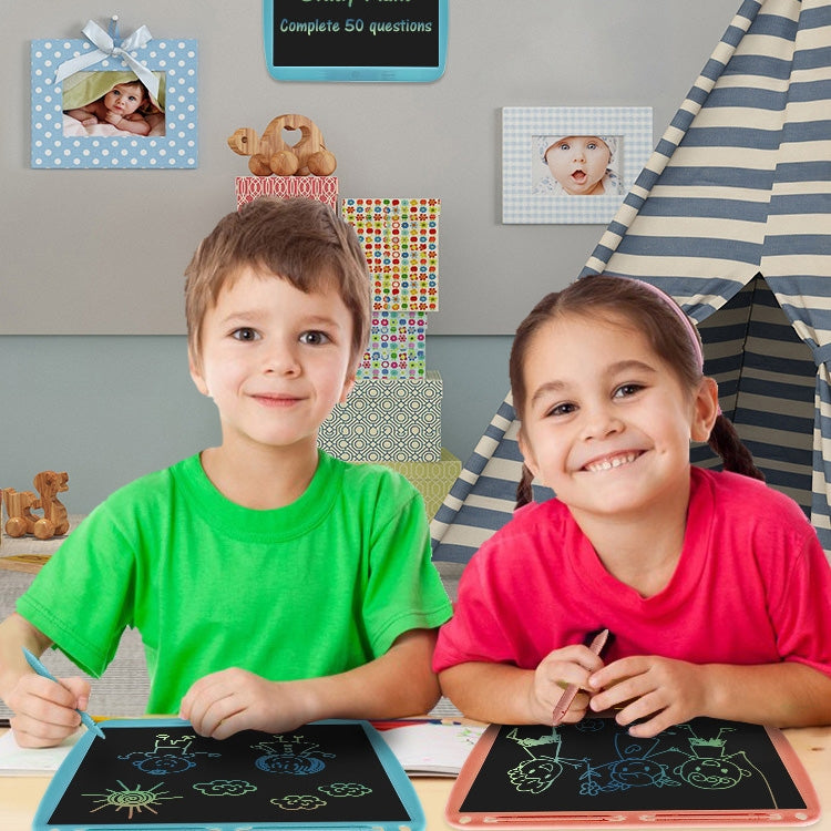 15inch Charging Tablet Doodle Message Double Writing Board LCD Children Drawing Board, Specification: Monochrome Lines (Blue)