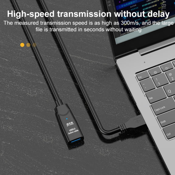 D.Y.TECH USB 3.0 Male To Female Extension Cable Double Shielded Chip Data Cable, Length: 15m