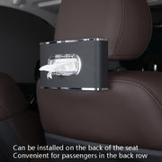 Car Clock Tissue Box Multi-Function Vehicle Instrument Table Paper Towel Box, Style: Clock+Parking Card (Ivory)
