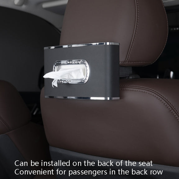 Car Clock Tissue Box Multi-Function Vehicle Instrument Table Paper Towel Box, Style: Clock+Parking Card (Ivory)