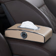 Car Clock Tissue Box Multi-Function Vehicle Instrument Table Paper Towel Box, Style: With Clock (Ivory) - Tissue Boxes by PMC TechLife | Online Shopping South Africa | PMC TechLife | Buy Now Pay Later Mobicred