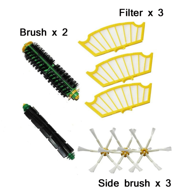 8 PCS / Set Sweeper Rolling Brush + Side Brush + Filter + Brush For iRobot Roomba 500 Series(Carton Packaging)