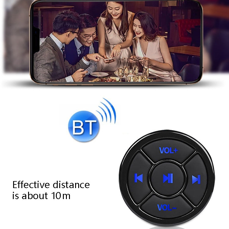 Car Mobile Phone Remote Control Bluetooth Wireless Multimedia Button Remote Control Music Playback Selfie, Colour: Black