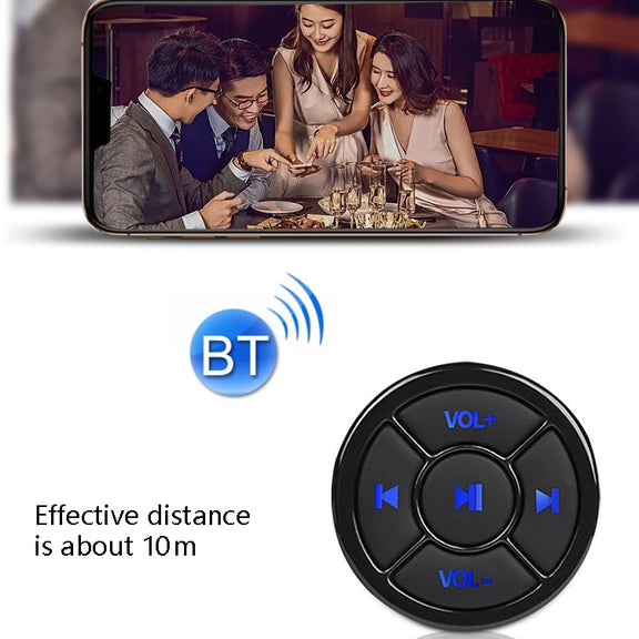 Car Mobile Phone Remote Control Bluetooth Wireless Multimedia Button Remote Control Music Playback Selfie, Colour: Black