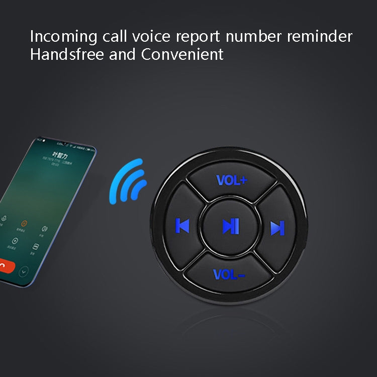 Car Mobile Phone Remote Control Bluetooth Wireless Multimedia Button Remote Control Music Playback Selfie, Colour: Black