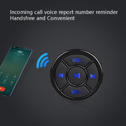Car Mobile Phone Remote Control Bluetooth Wireless Multimedia Button Remote Control Music Playback Selfie, Colour: Silver With Buckle