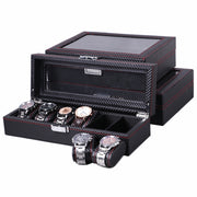 Carbon Fiber PU Leather Watch Box Jewelry Storage Box Packaging Box, Style: 6 Watch Positions