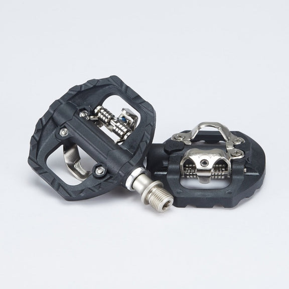 Bicycle Self-Locking Pedals Mountain Bike Locks Flat Pedals Dual-Purpose SPD Lock Pedals(Black)