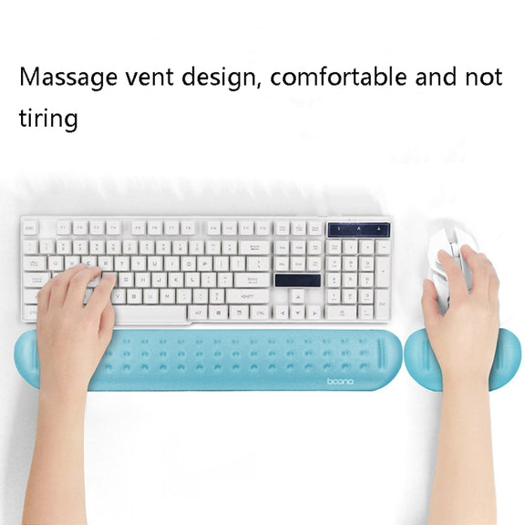 Baona Silicone Memory Cotton Wrist Pad Massage Hole Keyboard Mouse Pad, Style: Large Keyboard Rest (Blue)
