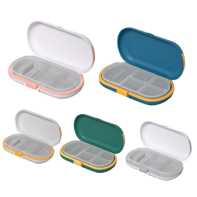 HW073 Portable Cut Medicine Large-capacity Pill Box Compartment Sealed Small Pill Box(Blue)