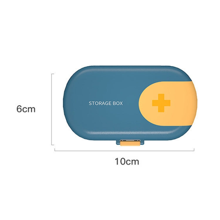 HW073 Portable Cut Medicine Large-capacity Pill Box Compartment Sealed Small Pill Box(White Yellow)