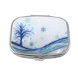 2 PCS Y10336 Two-Compartment Metal Portable Pill Box(Blue Tree) - free shipping - PMC TechLife - Order now!