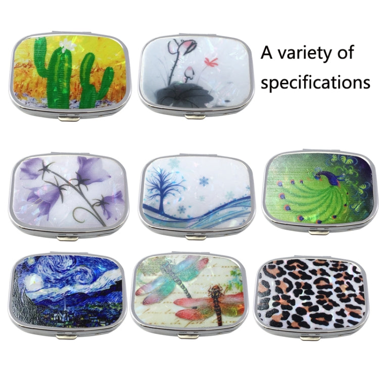 2 PCS Y10336 Two-Compartment Metal Portable Pill Box(Purple Rose)