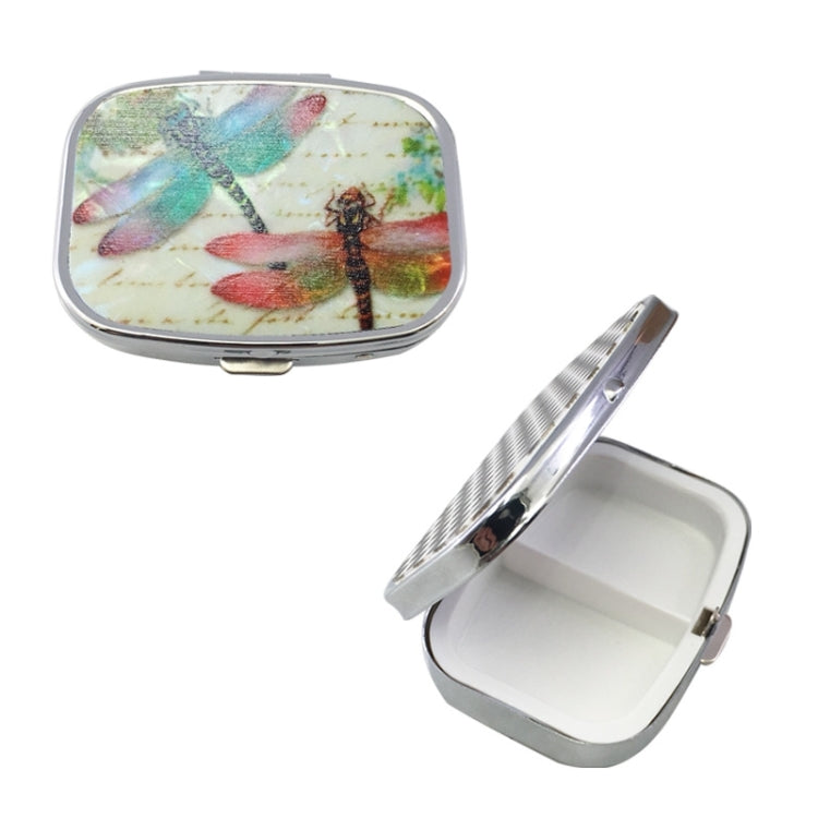 2 PCS Y10336 Two-Compartment Metal Portable Pill Box(Wind Cloud)