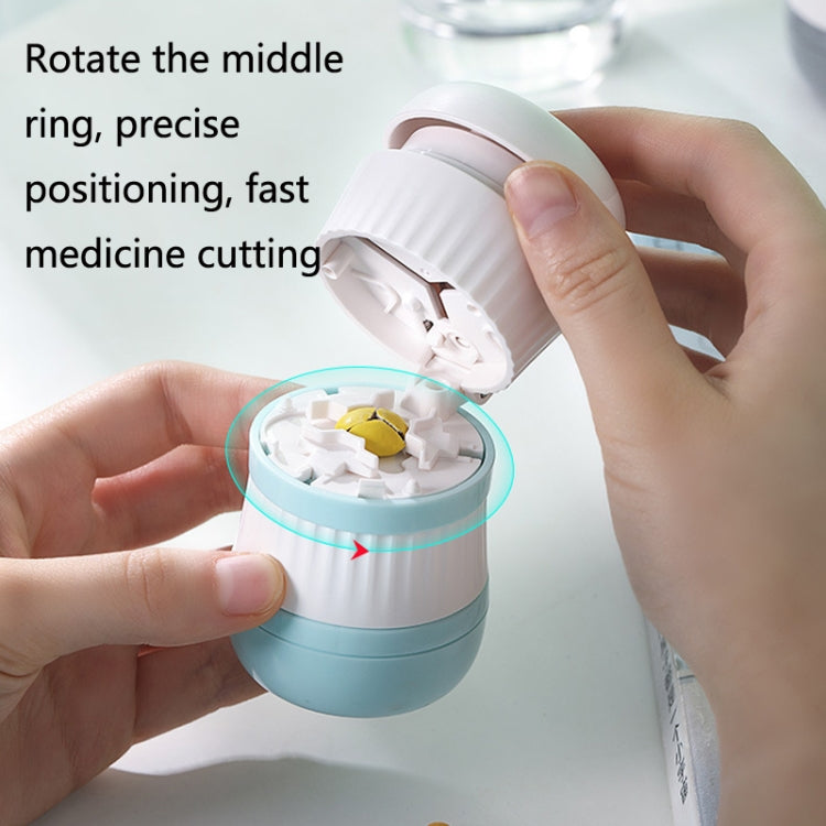 TR018 Medicine Cutter Grinding and Crushing Pill Box, Colour: Green