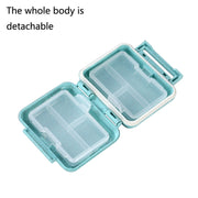 JS0018 Wheat Portable Sealed Pill Box with 6 Compartments For Pill Health Care Box(Solid Pink)
