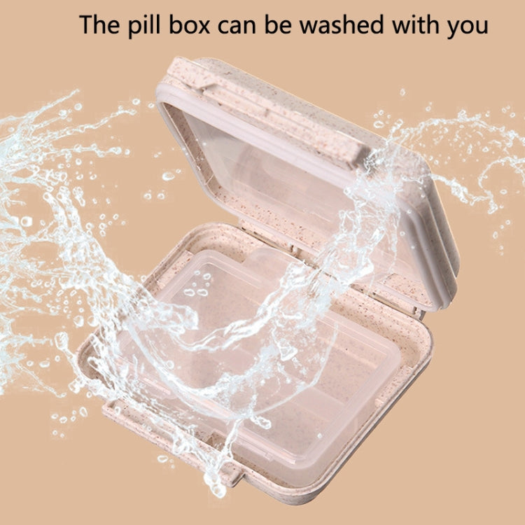 JS0018 Wheat Portable Sealed Pill Box with 6 Compartments For Pill Health Care Box(Solid Pink)