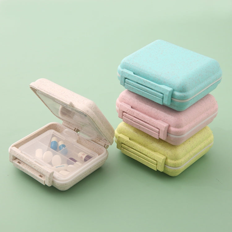 JS0018 Wheat Portable Sealed Pill Box with 6 Compartments For Pill Health Care Box(Solid Orange)