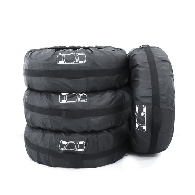 4 in 1 Water-resistant Dustproof Sunscreen Car Tire Spare Tire Cover, Size:S (Black)