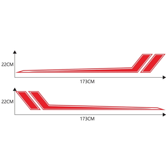 D-716 Car Striped Vinyl Body Stickers Personalized Modification Car Sticker(Red)