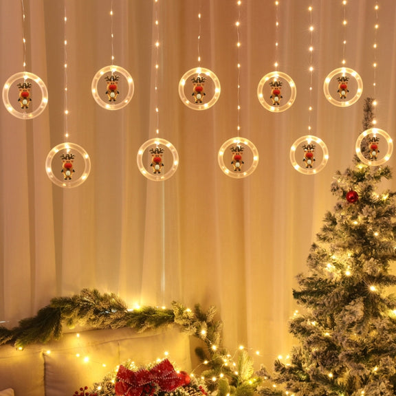 Christmas Decoration Lights USB Ring Doll 10 in 1 String Lights(Reindeer)