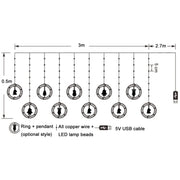 Christmas Decoration Lights USB Ring Doll 10 in 1 String Lights(Reindeer)