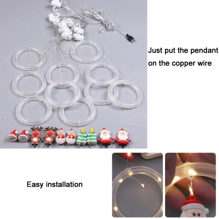 Christmas Decoration Lights USB Ring Doll 10 in 1 String Lights(Reindeer)