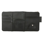 2 PCS Auto Sun Visor Card Clip Business Card Glasses Clip Zipper Car Mobile Phone Document Folder(Black)