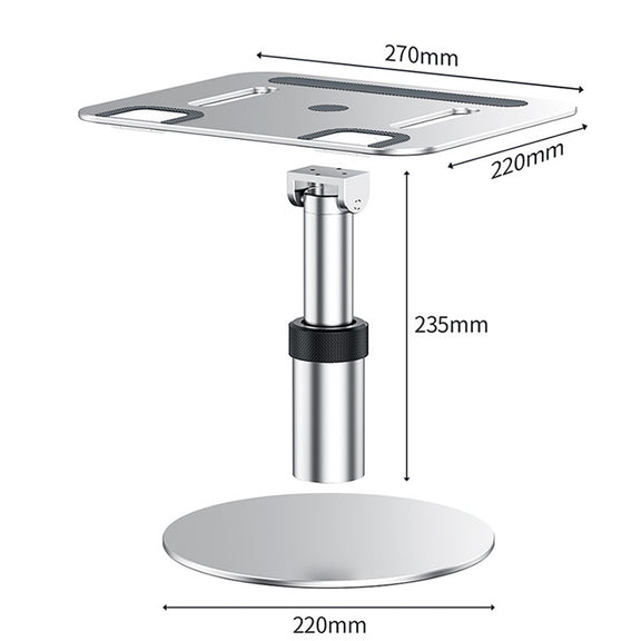 Oatsbasf 03597 Aluminum Alloy Notebook Heightening Bracket Notebook Computer Lifting Heat Dissipation Bracket Mobile Folding Table,Style: Elite Version-Gray