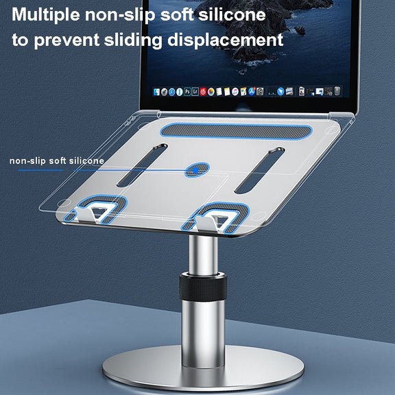 Oatsbasf 03597 Aluminum Alloy Notebook Heightening Bracket Notebook Computer Lifting Heat Dissipation Bracket Mobile Folding Table,Style: Elite Version-Gray