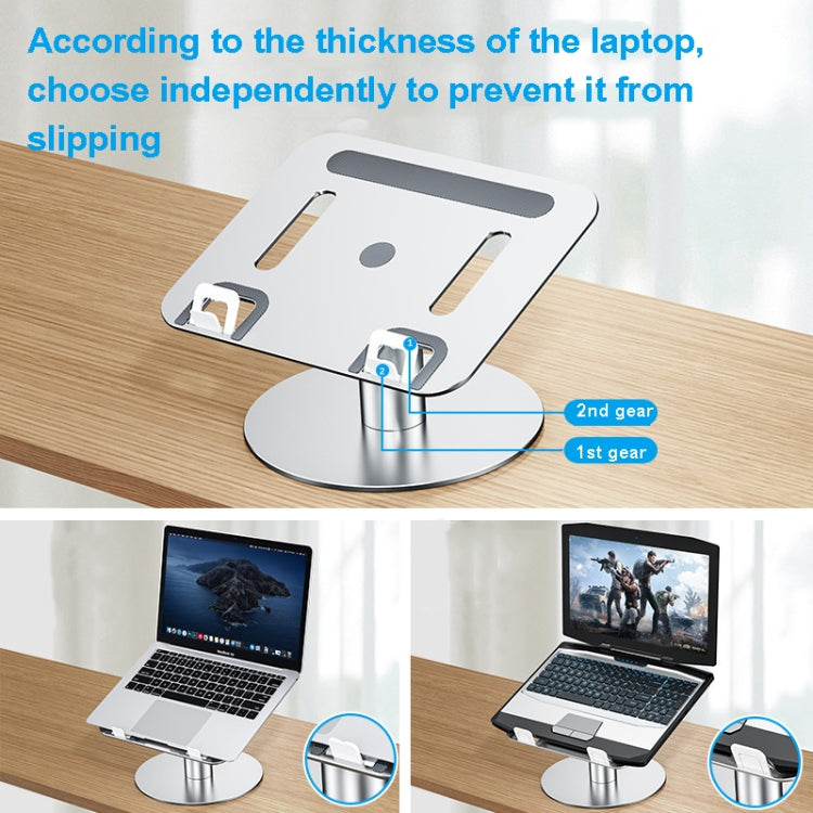 Oatsbasf 03597 Aluminum Alloy Notebook Heightening Bracket Notebook Computer Lifting Heat Dissipation Bracket Mobile Folding Table,Style: Deluxe Edition-Silver