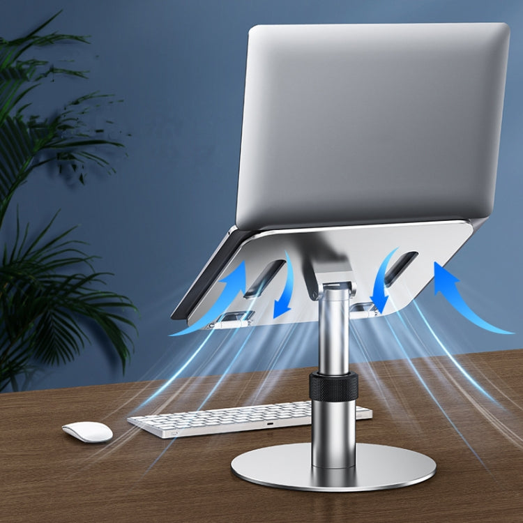 Oatsbasf 03597 Aluminum Alloy Notebook Heightening Bracket Notebook Computer Lifting Heat Dissipation Bracket Mobile Folding Table,Style: Deluxe Edition-Silver