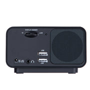 LED Digital Bedroom Alarm Clock With USB Charging Port Clock Radio Temperature Electronic Platform Clock, Specification: UK Plug(Black)