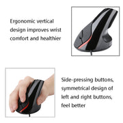 JSY-12 5 Keys USB Wired Vertical Mouse Ergonomic Wrist Brace Optical Mouse(Blue)