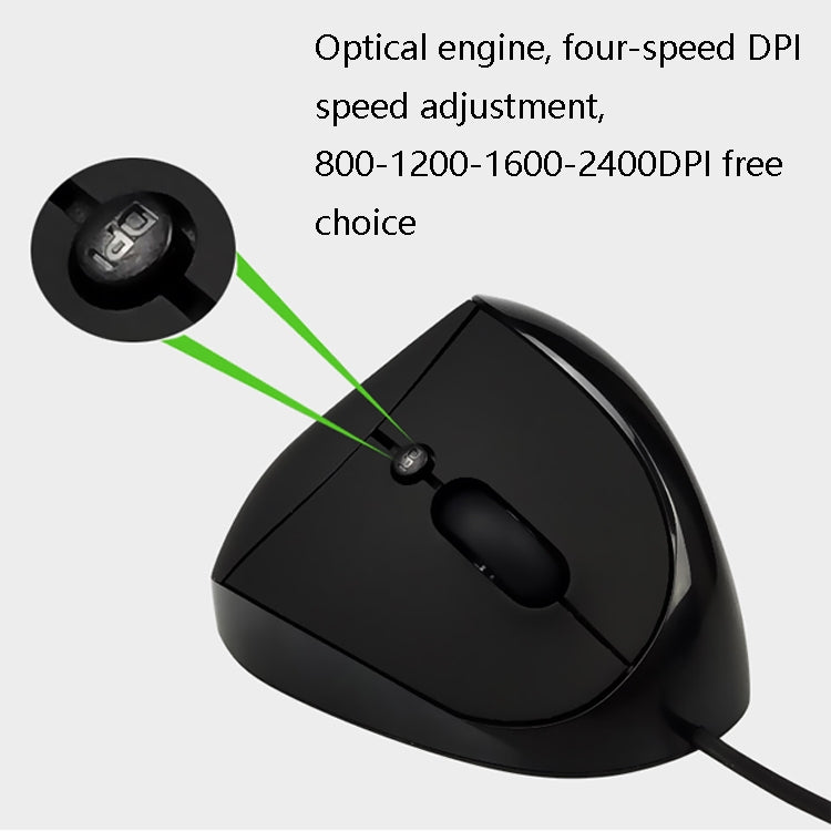 JSY-05 6 Keys Wired Vertical Mouse Ergonomics Brace Optical Mouse(Silver Gray)