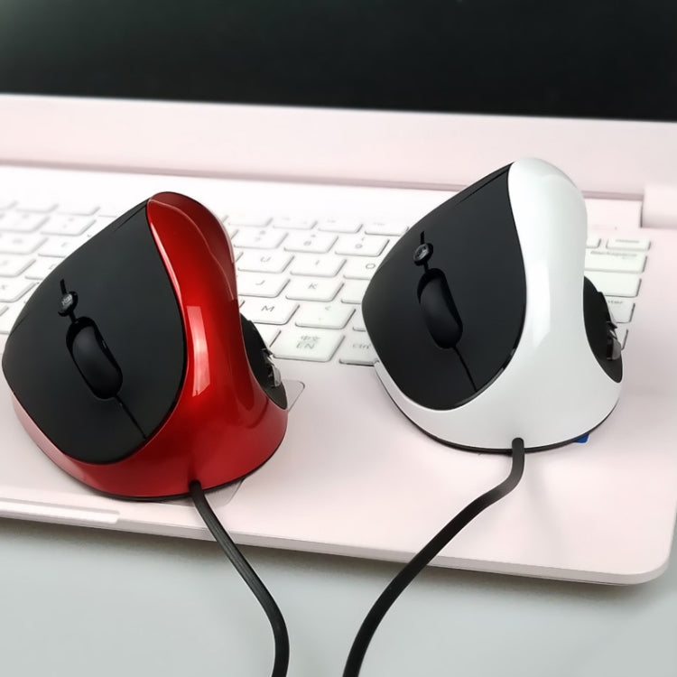 JSY-05 6 Keys Wired Vertical Mouse Ergonomics Brace Optical Mouse(White)
