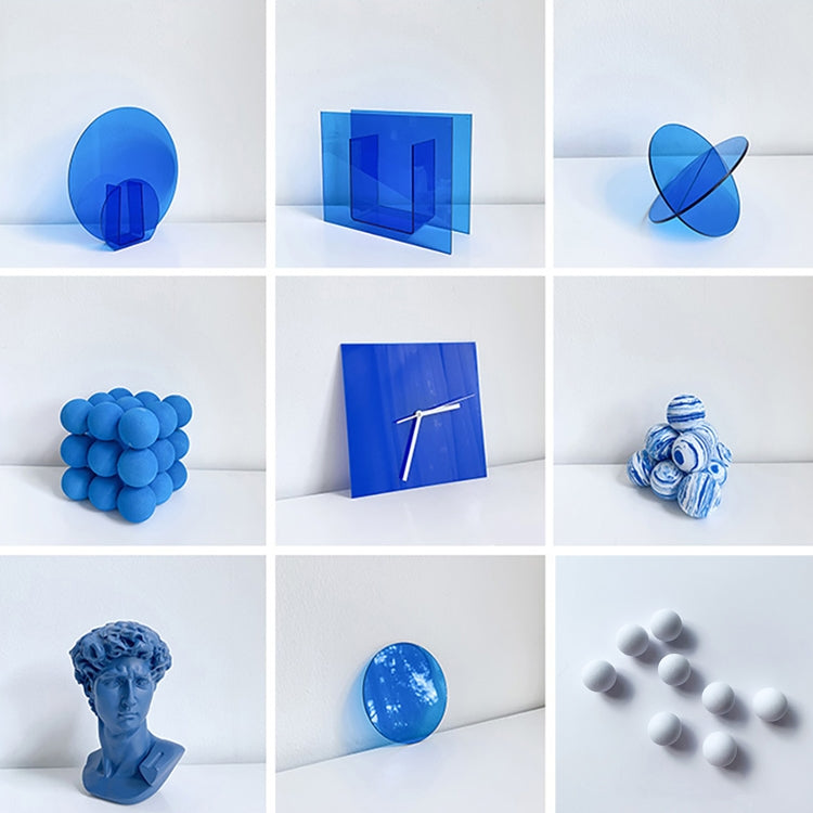 Blue Square Acrylic Ornament Studio Background Ornament Photo Props
