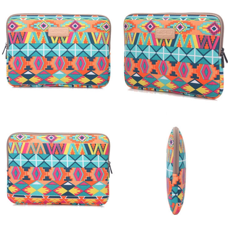 LiSEN LS-518 Lingge Pattern Laptop Computer Liner Bags, Size: 14 inch(Orange Pattern Geometry)