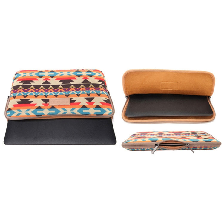LiSEN LS-518 Lingge Pattern Laptop Computer Liner Bags, Size: 14 inch(Orange Pattern Geometry)