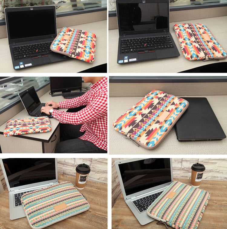 LiSEN LS-518 Lingge Pattern Laptop Computer Liner Bags, Size: 14 inch(Orange Pattern Geometry)