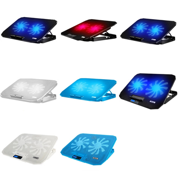 ICE COOREL N106 Laptop Base Adjustment Radiator Dual-Fan Notebook Cooling Bracket, Colour: Standard Version (Blue Light)