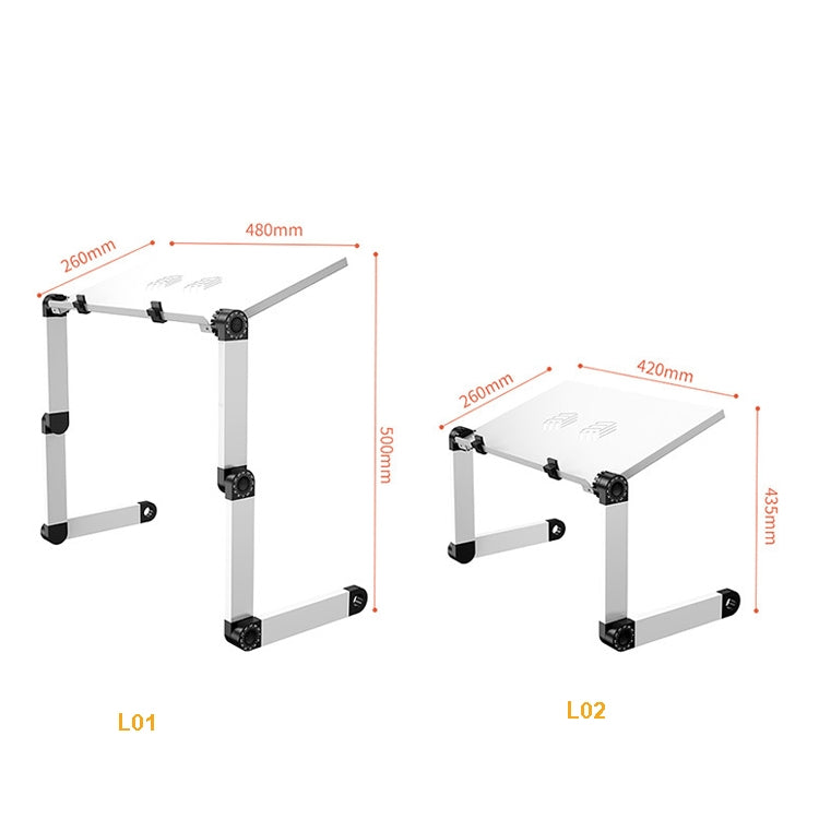 Oatsbasf Folding Computer Desk Laptop Stand Foldable Lifting Heightening Storage Portable Rack,Style: L02  Black