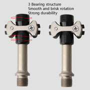 MEROCA Road Lock Shoes Card Three Pardin Bicycle Lollipops Self-Locking Pedal With Lock, Style: Titanium Alloy Axis (Red)