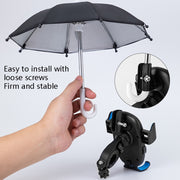 CYCLINGBOX BG-2935 Bicycle Mobile Phone Bracket With Umbrella Water-resistant Navigation Electric Car Mobile Phone Frame, Style: Handlebar Installation (Black)