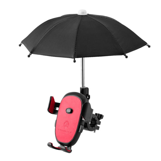 CYCLINGBOX BG-2935 Bicycle Mobile Phone Bracket With Umbrella Water-resistant Navigation Electric Car Mobile Phone Frame, Style: Handlebar Installation (Red)