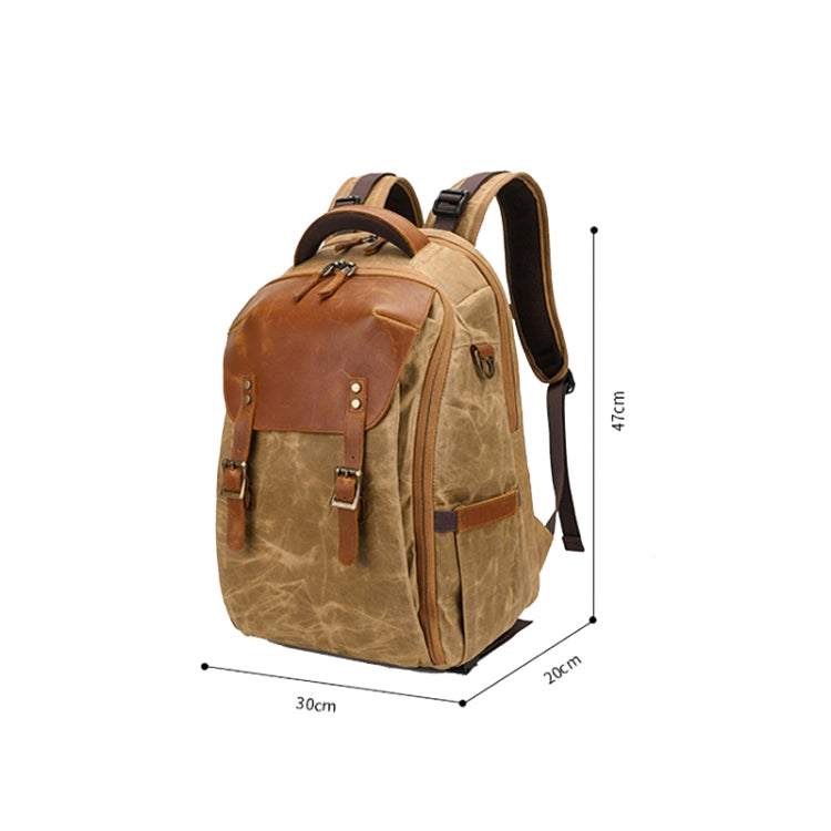 K805 Water-resistant Batik Canvas Camera Backpack Outdoor Liner Shoulder Photography Bag(Grey)