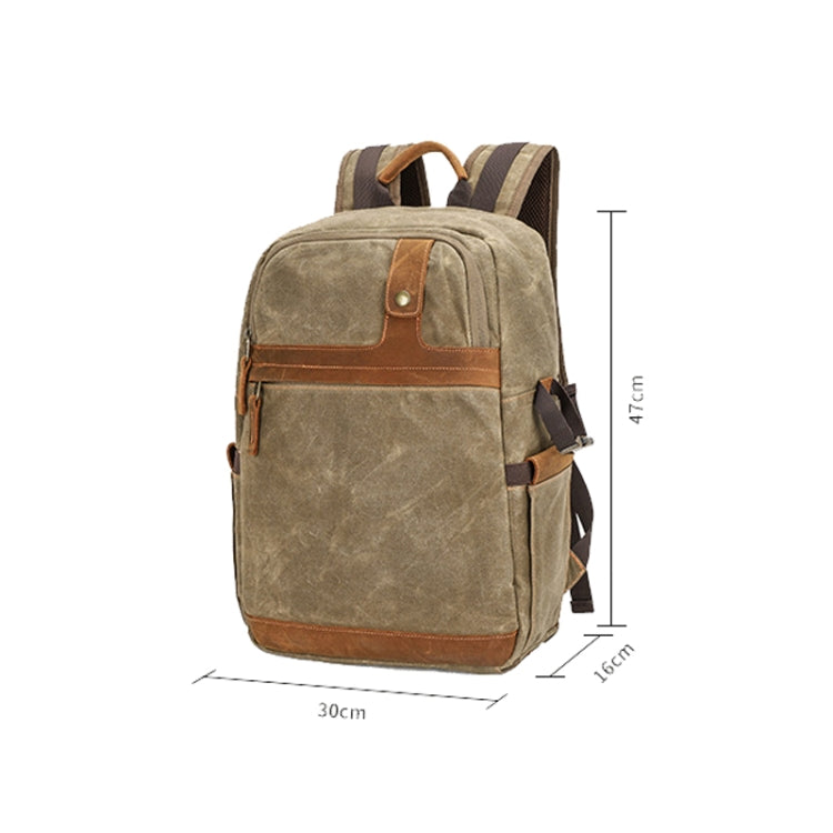 D1383 Outdoor SLR Digital Camera Backpack Water-resistant Batik Canvas Camera Bag(Green)