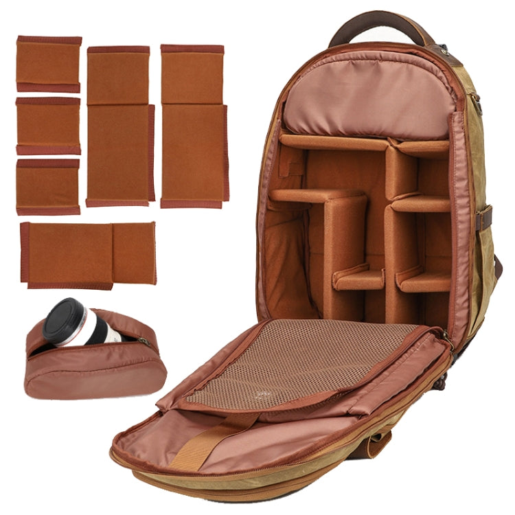 K813 Retro SLR Camera Bag Canvas Shoulder Computer Camera Bag(Blue)