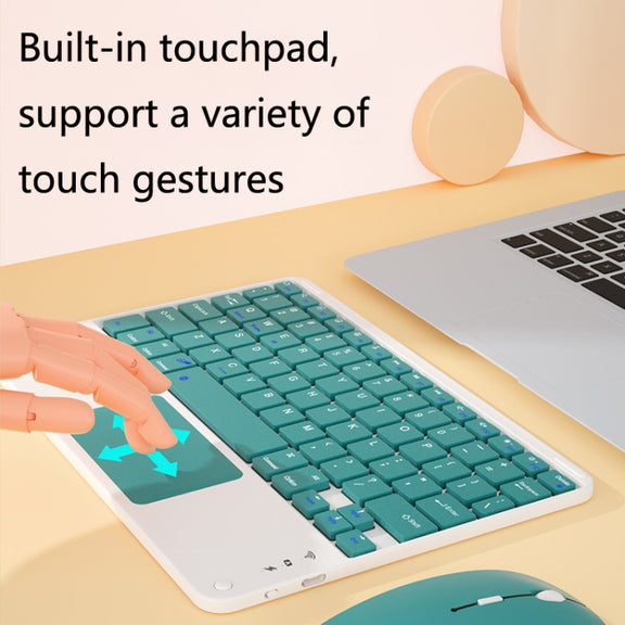 871 9.7 Inch Portable Tablet Bluetooth Keyboard With Touchpad + Mouse Set for iPad(Yellow + Mouse)