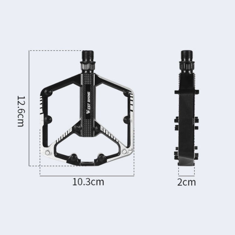 WEST BIKING Bicycle Aluminum Alloy Chromium Molybdenum Steel Axle Pedal(Black)